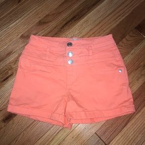 Beautiful Peach color high waisted shorts